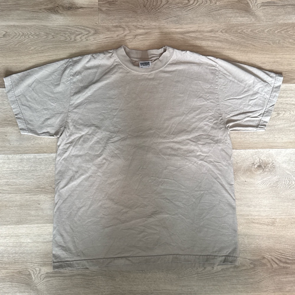 Men's Beige Boxy T-Shirt